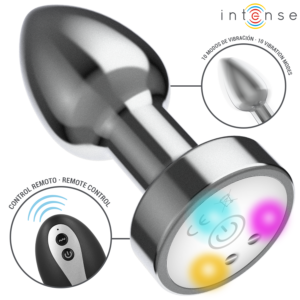 Intense LED — Vibrating Butt Plug, Remote Control, 8 cm — Anal — view 2