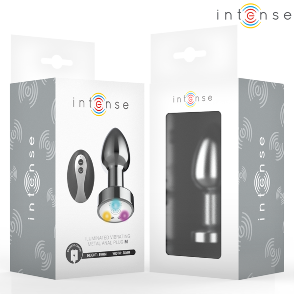 Intense LED — Vibrating Butt Plug, Remote Control, 8.9 cm — Anal — view 3