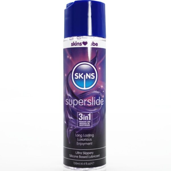 Skins Superslide — Silicone-Based Lubricant, 130 ml, 3-in-1 — Lubes