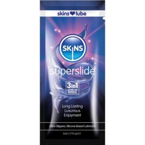 Skins Superslide — Silicone-Based Lubricant, 5 ml, 3-in-1 — Lubes