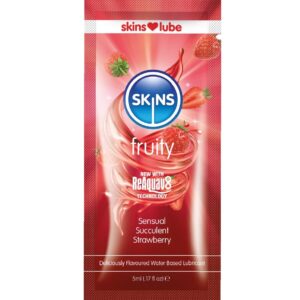 Skins Fruity Strawberry — Flavoured Lubricant, 5 ml, Single Dose — Flavored Lubricants