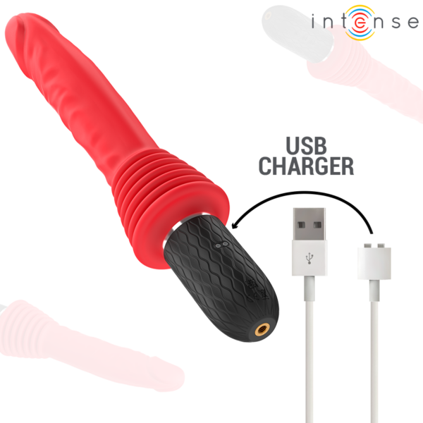 Intense Cynthia — Thrusting Vibrator, Remote Control, Red — Remote Control Vibrators — view 6