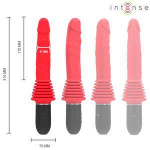 Intense Cynthia — Thrusting Vibrator, Remote Control, Red — Remote Control Vibrators — view 3