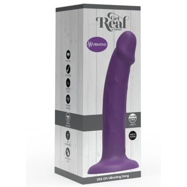 Get Real — Realistic Vibrator, Rechargeable, 19.5 cm, Purple — Realistic Dildos — view 4