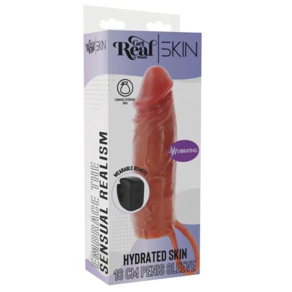 Get Real Hydrated Skin — Vibrating Penis Sleeve, Remote Control — Penis Accessories — view 5
