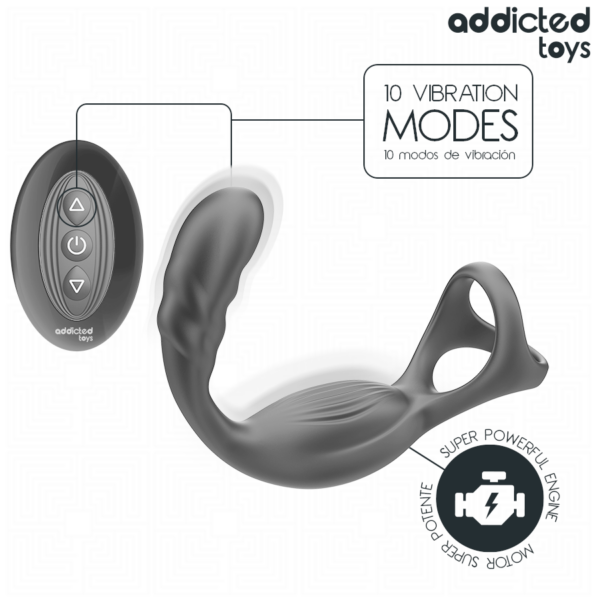 Addicted Toys Dual — Prostate Vibrator, Remote Control, Cock Ring — Anal — view 6