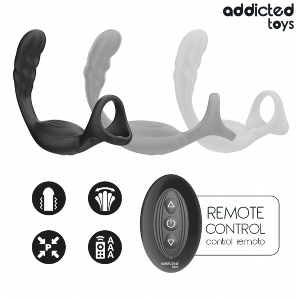 Addicted Toys Dual — Prostate Vibrator, Remote Control, Cock Ring — Anal — view 5