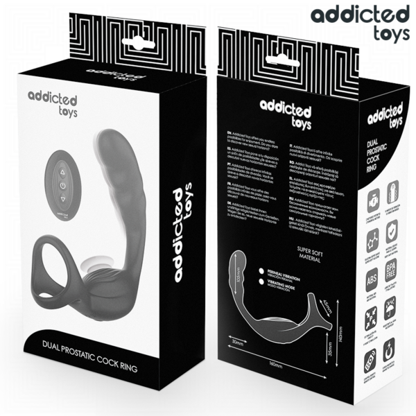 Addicted Toys Dual — Prostate Vibrator, Remote Control, Cock Ring — Anal — view 4