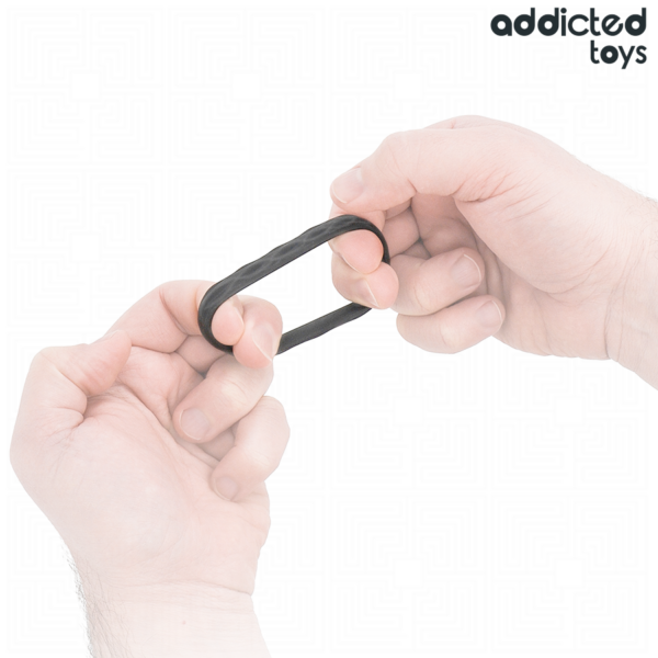 Addicted Toys Textured 4-Piece — Cock Ring Set, Black — Classic Cock Rings — view 7