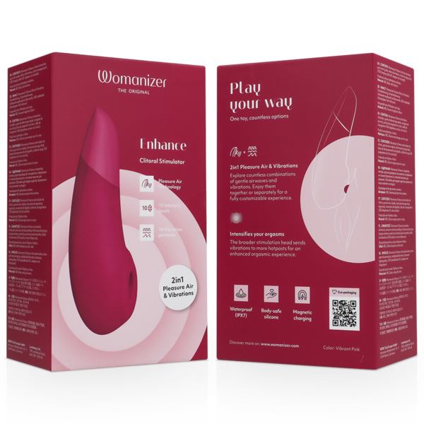 Womanizer Enhance — Air Pulse Stimulator, Waterproof, Pink — Air Pulse Vibrators — view 7