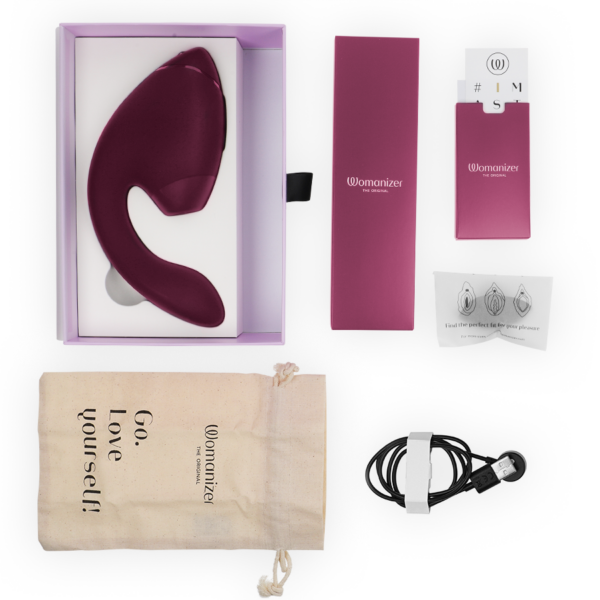 Womanizer Next Duo — Rabbit Vibrator, Waterproof, Dusky Pink — Air Pulse Vibrators — view 5
