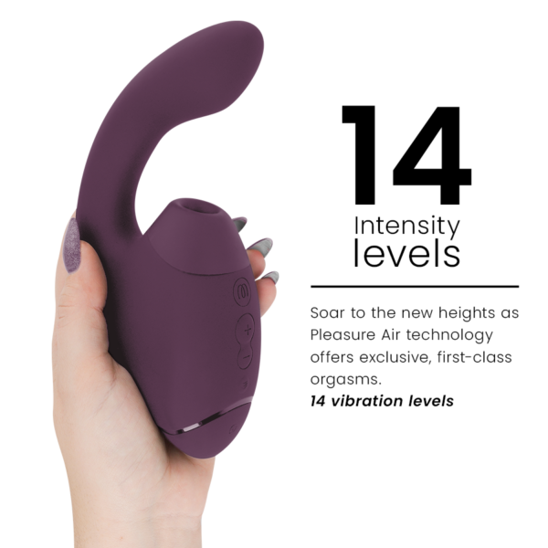 Womanizer Next Duo — Rabbit Vibrator, Waterproof, Dark Purple — Air Pulse Vibrators — view 5