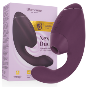 Womanizer Next Duo — Rabbit Vibrator, Waterproof, Dark Purple — Air Pulse Vibrators