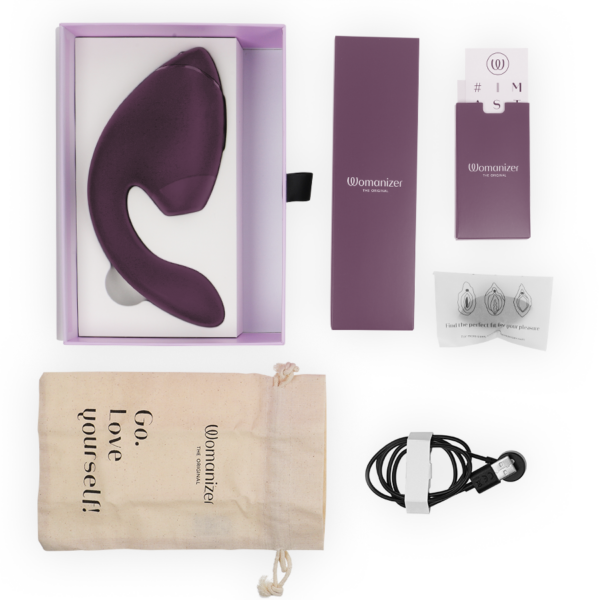 Womanizer Next Duo — Rabbit Vibrator, Waterproof, Dark Purple — Air Pulse Vibrators — view 6