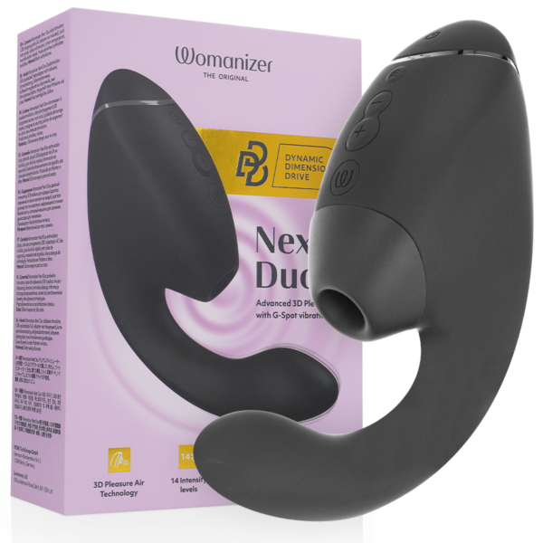 Womanizer Next Duo — Rabbit Vibrator, Waterproof, Black — Air Pulse Vibrators