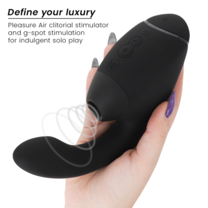 Womanizer Next Duo — Rabbit Vibrator, Waterproof, Black — Air Pulse Vibrators — view 3