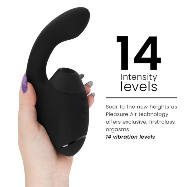 Womanizer Next Duo — Rabbit Vibrator, Waterproof, Black — Air Pulse Vibrators — view 5