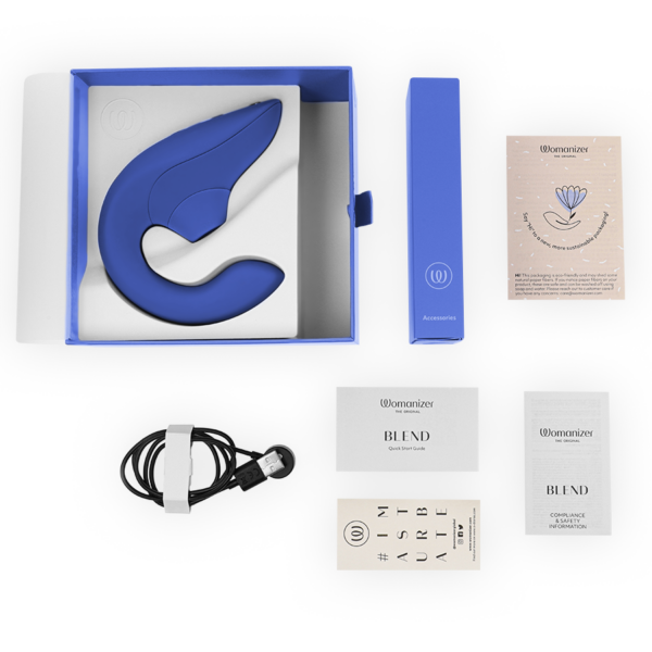 Womanizer Blend — Rabbit Vibrator, Waterproof, Blue — Air Pulse Vibrators — view 6