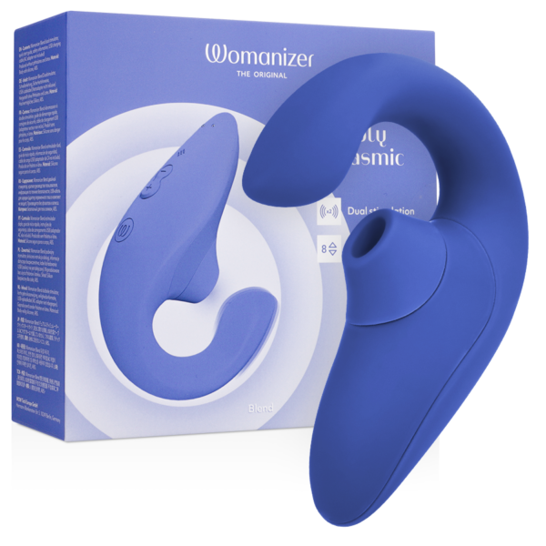 Womanizer Blend — Rabbit Vibrator, Waterproof, Blue — Air Pulse Vibrators