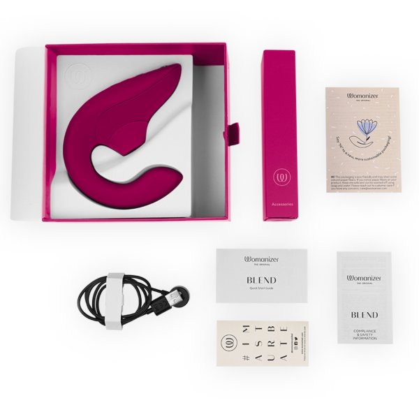 Womanizer Blend — Rabbit Vibrator, Waterproof, Pink — Air Pulse Vibrators — view 6