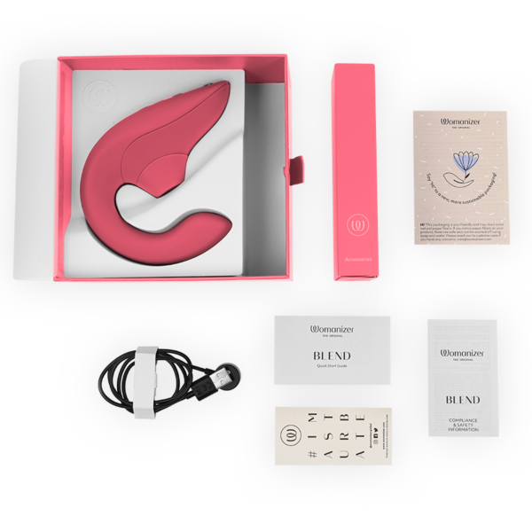 Womanizer Blend — Rabbit Vibrator, Waterproof, Rose — Air Pulse Vibrators — view 6