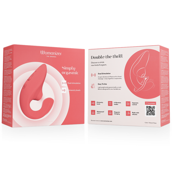 Womanizer Blend — Rabbit Vibrator, Waterproof, Rose — Air Pulse Vibrators — view 7