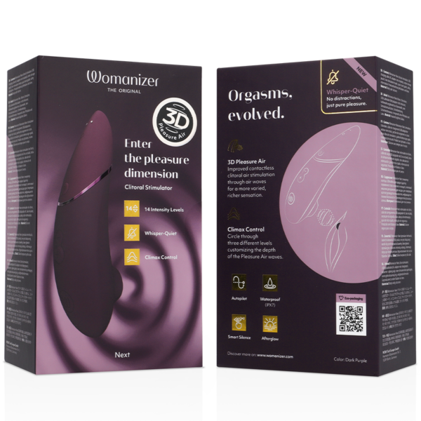 Womanizer Next — Air Pulse Stimulator, Waterproof, Dark Purple — Clitoral Stimulators — view 7