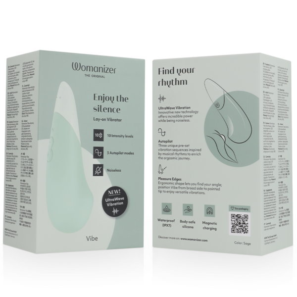 Womanizer Vibe — Lay-On Vibrator, Waterproof, Sage — Clitoral Stimulators — view 7