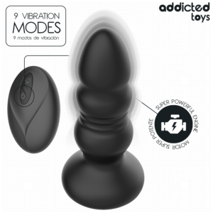 Addicted Toys Thrusting LED — Vibrating Butt Plug, 11.9 cm, Black — Anal — view 4