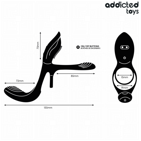 Addicted Toys Clitoral — Vibrating Cock Ring, Remote Control — Cock Rings — view 6