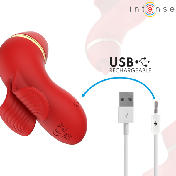 Intense Patty — Clitoral Vibrator, Rechargeable, Red — Clitoral Stimulators — view 8