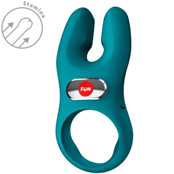 Fun Factory Nos Pro — Vibrating Cock Ring, Silicone, Bottle Green — Cock Rings — view 4