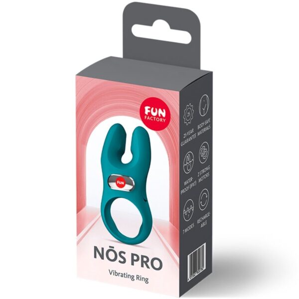 Fun Factory Nos Pro — Vibrating Cock Ring, Silicone, Bottle Green — Cock Rings — view 6