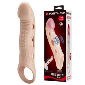 Pretty Love Brad — Vibrating Penis Sleeve, Natural — Penis Accessories — view 2