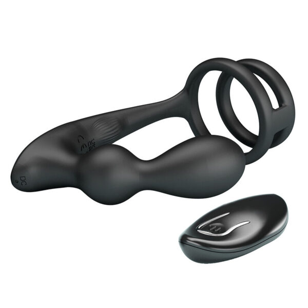Mr Play — Vibrating Cock Ring, Remote Control, Black — Anal — view 2
