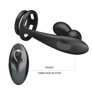 Mr Play — Vibrating Cock Ring, Remote Control, Black — Anal — view 3