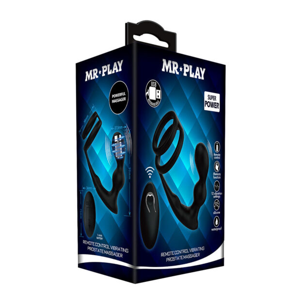 Mr Play — Vibrating Cock Ring, Remote Control, Black — Anal — view 6