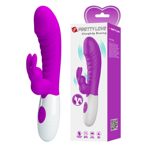 Pretty Love Naughty Bunny — Rabbit Vibrator, Silicone, Fuchsia — Rabbit Vibrators — view 6