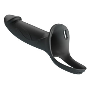 Pretty Love Landon — Hollow Strap-On, Silicone, 18 cm, Black — Penis Accessories — view 3