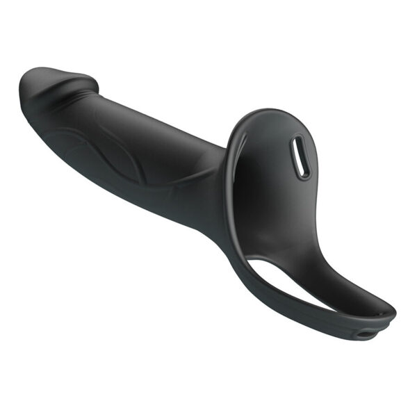 Pretty Love Landon — Hollow Strap-On, Silicone, 18 cm, Black — Penis Accessories — view 3