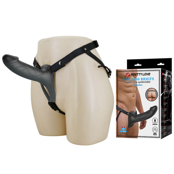 Pretty Love Landon — Hollow Strap-On, Silicone, 18 cm, Black — Penis Accessories — view 8