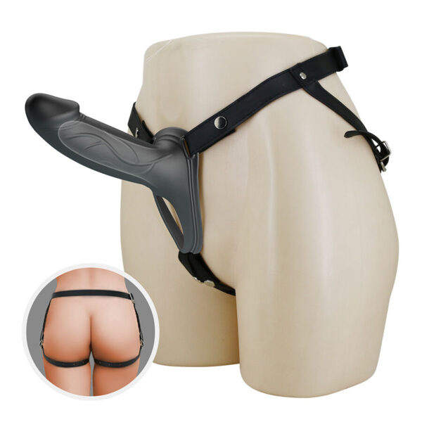 Pretty Love Landon — Hollow Strap-On, Silicone, 18 cm, Black — Penis Accessories — view 7
