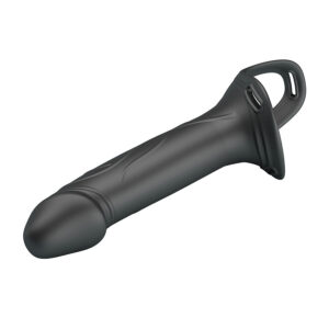 Pretty Love Landon — Hollow Strap-On, Silicone, 18 cm, Black — Penis Accessories — view 4