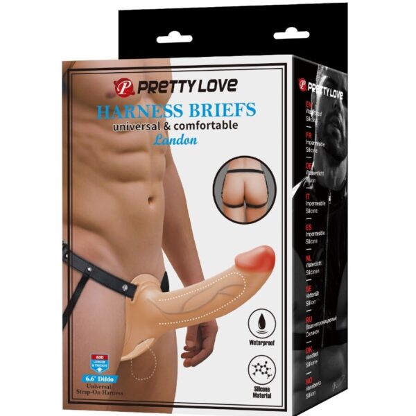 Pretty Love Landon — Hollow Strap-On, Silicone, 18 cm, Light Skin — Penis Accessories — view 4