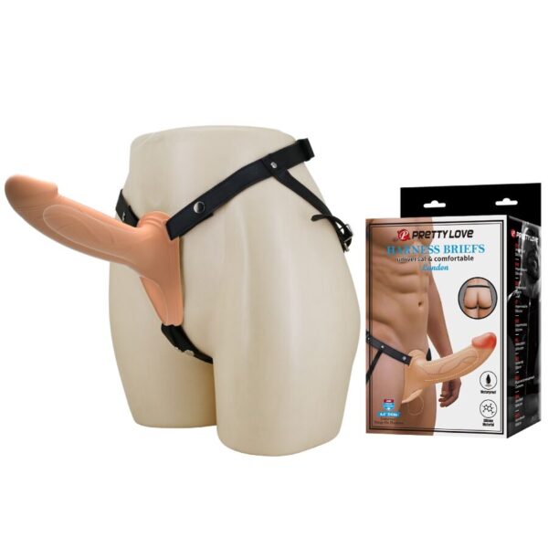 Pretty Love Landon — Hollow Strap-On, Silicone, 18 cm, Light Skin — Penis Accessories — view 9