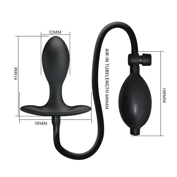 Mr Play — Inflatable Butt Plug, Black — Anal — view 7