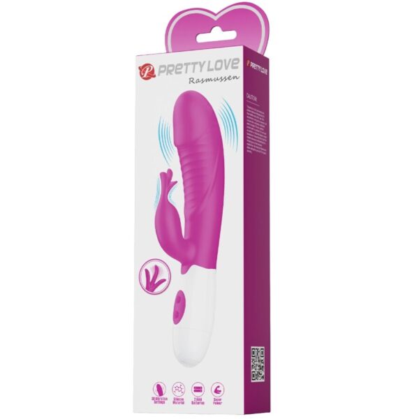 Pretty Love Rasmussen — Rabbit Vibrator, Silicone, Fuchsia — Rabbit Vibrators — view 3
