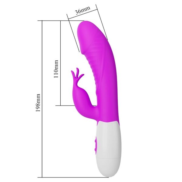 Pretty Love Rasmussen — Rabbit Vibrator, Silicone, Fuchsia — Rabbit Vibrators — view 5