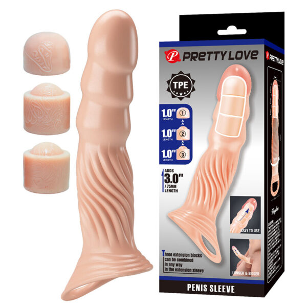 Pretty Love — Penis Extension Sleeve, Textured — Penis Accessories — view 9