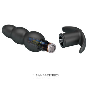 Pretty Love Aeaeas — Vibrating Butt Plug, Silicone, Black — Anal — view 4